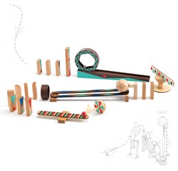 Djeco Holz Kettenreaktionsspielzeug Zig & Go Roll 28 Stück FSC