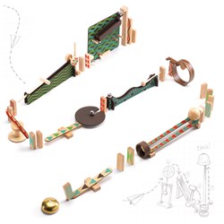 Djeco Holz Kugelbahn Zig & Go - Big Boum Wall 48 Teile FSC