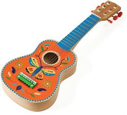 Djeco Spielzeuggitarre 6 Metallsaiten klein FSC 100% Musik