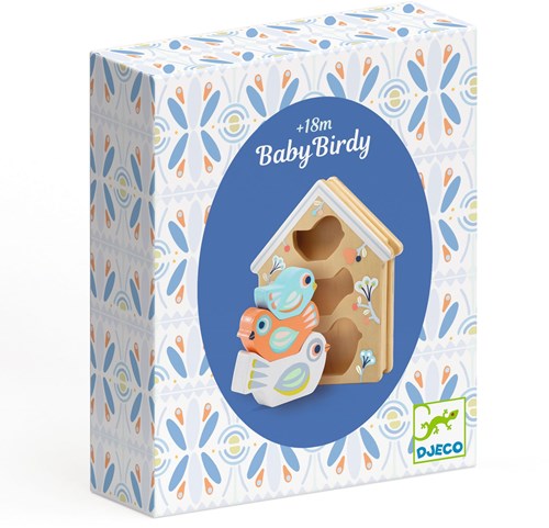Djeco Holz Babyspielzeug Formenbox BabyBirdy Pastell-3
