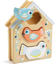 Djeco Holz Babyspielzeug Formenbox BabyBirdy Pastell