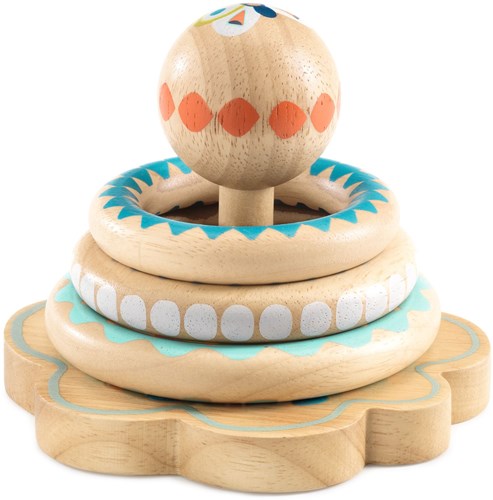 Djeco Holz-Ringwurfspiel BabyHoopi für Kleinkinder und Babys