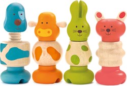 Djeco Holzspielzeug Vis-animo Baby Farben Bausteinset