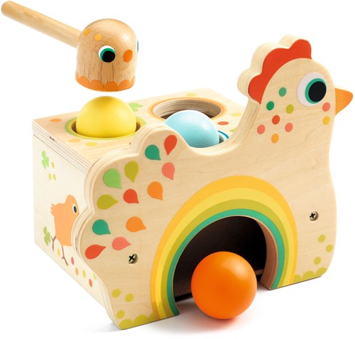 Djeco Holz Hammerbank Tapatou Baby Farben Lernspielzeug