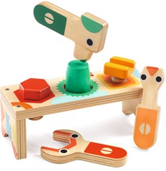 Djeco Holz Werkbank Bricolou - FSC 100% - buntes Spielzeug