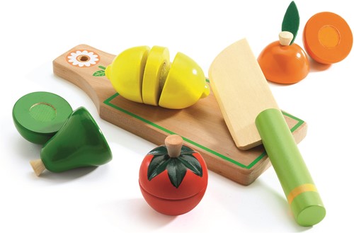 Djeco Holzküche Zubehör Obst und Gemüse zum Schneiden