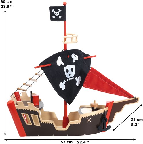 Djeco Piratenschiff Holzspielzeug - Arty Toys FSC Piratenboot-3