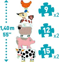 Djeco Puzzle Bauernhoftiere Honoré & friends - Lernspiel FSC Karton-2