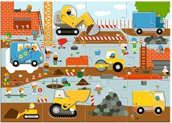 Djeco Puzzle Baustelle - Riesenpuzzle 12+5 Teile