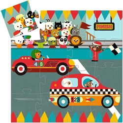 Djeco Silhouettenpuzzle Rennwagen - bunte FSC Karton Puzzle
