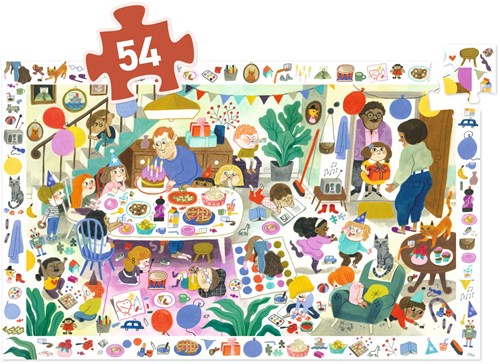 Djeco Puzzle Geburtstag - Beobachtungspuzzle 54 Teile Kinder-2