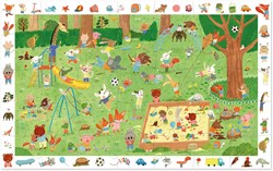 Djeco Puzzle Beobachtung Platz der kleinen Freunde 35 Teile FSC MIX