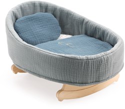 Djeco Puppenwiege Blue Dream - Holz Schaukelwiege Zubehör