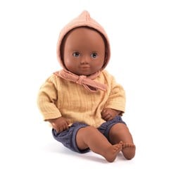 Djeco Puppen 32 cm Babypuppe Mimosa - weiche Puppe mit Schlafaugen