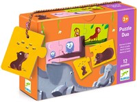 Djeco Puzzle Tiere Duo Mama und Baby FSC Karton Lernspielzeug-3