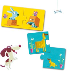 Djeco Duo Puzzle Spielzeug Gegensätze - Lernspiel aus Karton