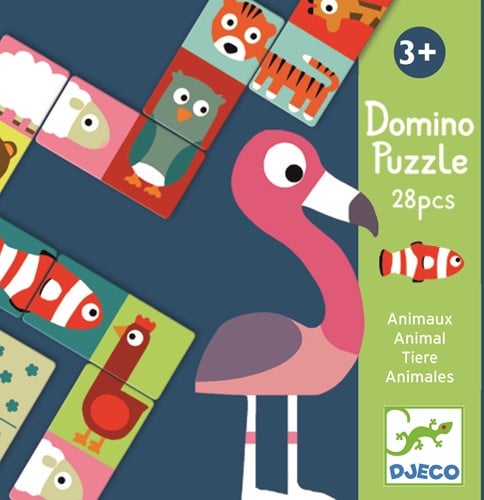 Djeco Domino Animo-Puzzle, Mehrfarbig (30)