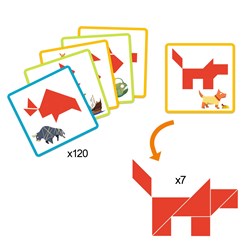 Djeco Tangram Holzpuzzle - Lernspielzeug FSC MIX