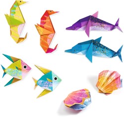 Djeco Origami Meerestiere - Bastelset für Kinder FSC Papier