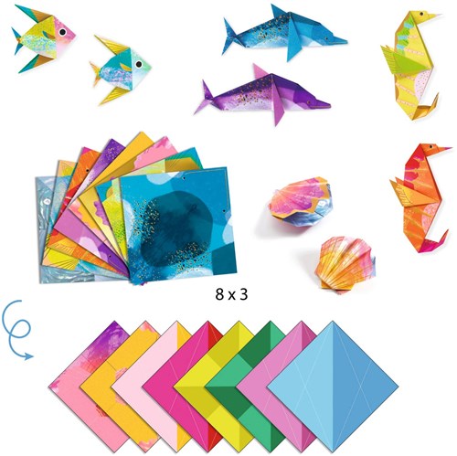 Djeco Origami Meerestiere - Bastelset für Kinder FSC Papier-2