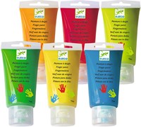 Djeco Fingerfarben Set 6 Tuben für Kinder Malspaß