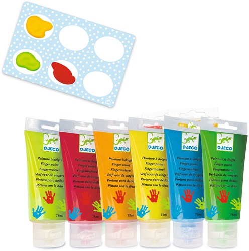 Djeco Fingerfarben Set 6 Tuben für Kinder Malspaß-2