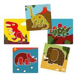 Djeco Schablonen Dinosaurier Bastelset - Kreative Zeichenhilfe