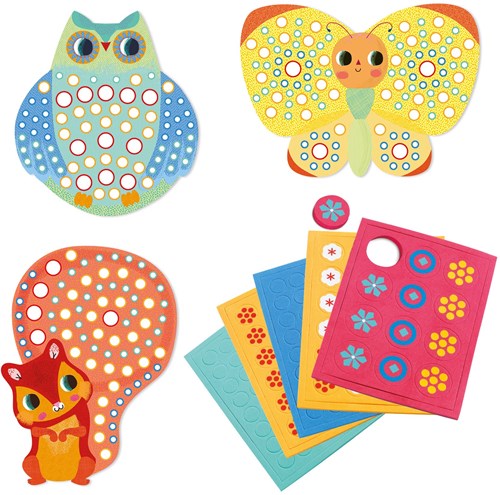 Djeco Mosaik Bastelset Milfiori - kreative Tiere FSC MIX-3