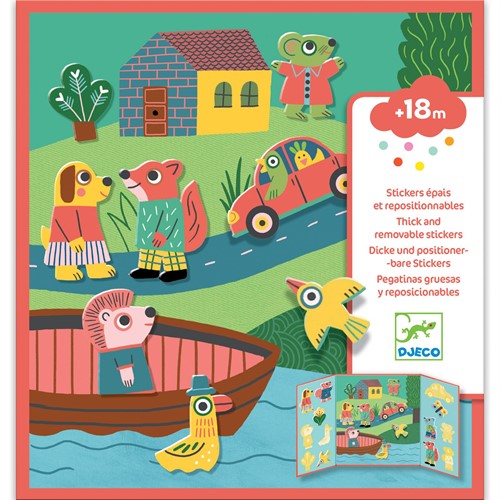 Djeco Sticker Tiere - wiederverwendbare Vinylsticker für Kinder