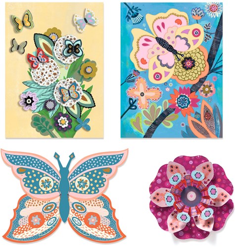 Djeco Kreativset Flower Box - Multi-Aktivitäten-Box Blumen Bastelset