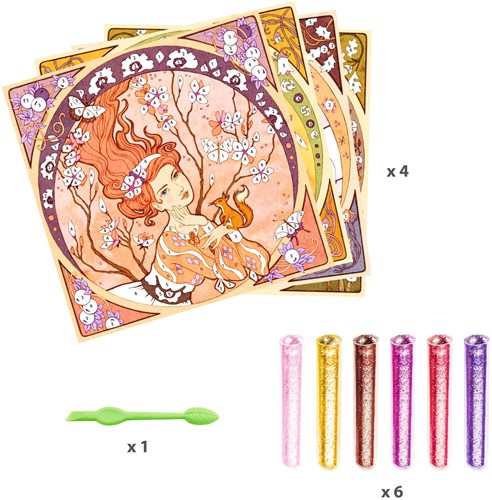 Djeco Glitzer Kunstset inspiriert von Alfons Mucha - kreatives Spielzeug-3