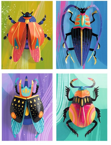 Djeco Kreativpapier Bastelset Paper bugs - FSC MIX - 3D Insekten