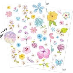 Djeco Tattoo Blumenwiese - temporäre Glitzertattoos für Kinder
