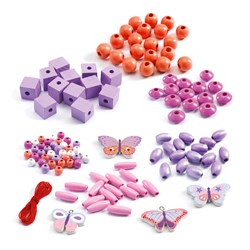 Djeco Holzperlen - Schmuck basteln mit Schmetterlingen und Fantasie