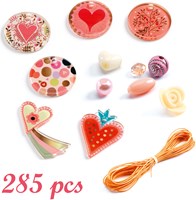 Djeco Perlen & Schmuck Hearts - Kreatives Bastelset für Kinder