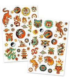 Djeco Body Art Tattoo Set Esprit Martial - temporäre Tattoos für Kinder