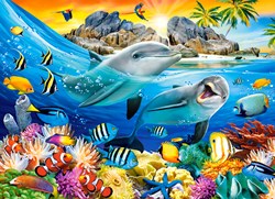 Castorland Puzzle Delfine tropische Tiere 100 Teile