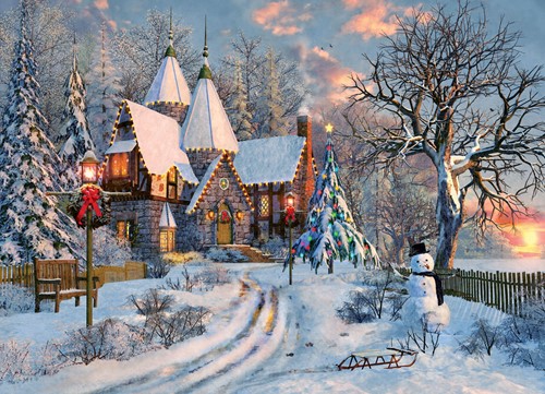 Eurographics puzzle Dominic Davison: Landhaus zu Weihnachten - 1000 Teile