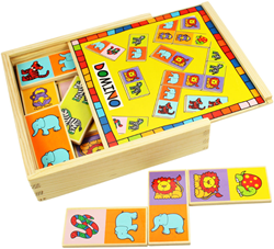 BigJigs Holz Domino Spiel Tiere Lernspielzeug