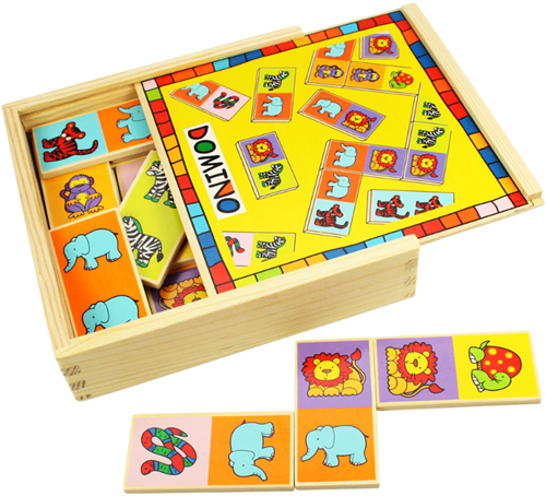 BigJigs Holz Domino Spiel Tiere Lernspielzeug