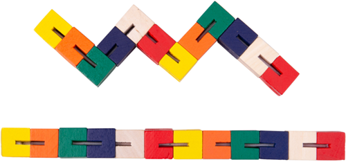 BigJigs Twister Bausteine - Holzspielzeug - bunte Fidget-Schlange