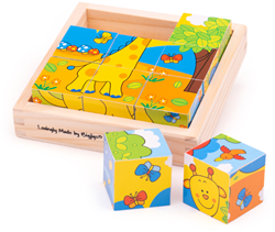 Bigjigs Safari-Würfelpuzzle