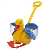 Quercetti Schiebestock Ente Spielzeug mit Geräusch - buntes Laufvergnügen-2
