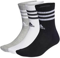 Adidas Cushion Crew Sock 3 Pack - White/Grey/Black - Small