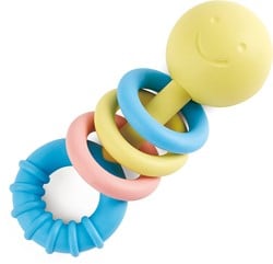Hape E0024 Klappernde Beißringe, einfach zu greifen und bequem zu halten, Zahnungshilfe, hergestellt aus einem sicheren Material auf Reisbasis