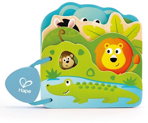 Hape Holz Babybuch wilde Tiere buntes nachhaltiges Spielzeug-2