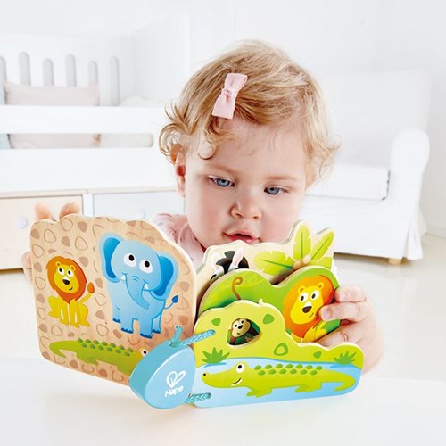 Hape Holz Babybuch wilde Tiere buntes nachhaltiges Spielzeug-3