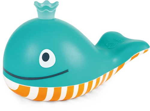 Hape Badespielzeug Seifenblasen-Wal I Baby-Badewannenspielzeug, Blau