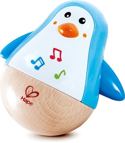 Hape Stehauf-Pinguin | Farbiger Stehauf-Pinguin mit Melodie, Stehauf-Spielzeug für Kinder im Alter von 6 Monaten und älter