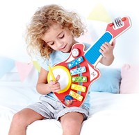 Hape Musikinstrument 6-in-1 Holzspielzeug Gitarre für Kinder